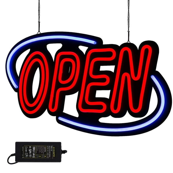LED Check Cashing Open Open Light Sign Super Bright Electric Advertising Display Board for Bank Loan Agency Service Business Shop Store Window Bedroom 27 x 15 inches 